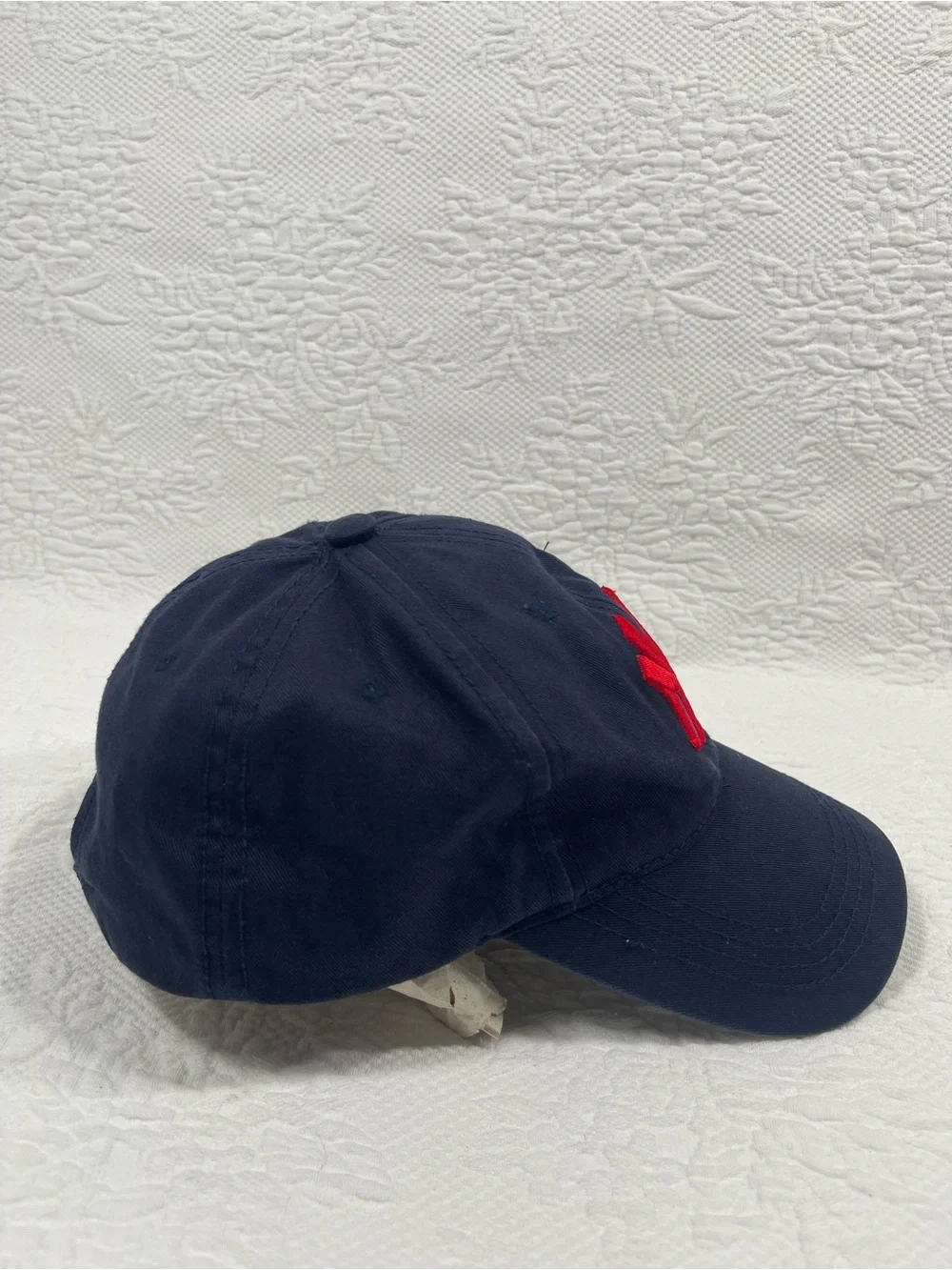 Kids Navy Cap with Red Team Emblem